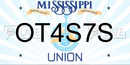 OT4S7S Mississippi License Plate