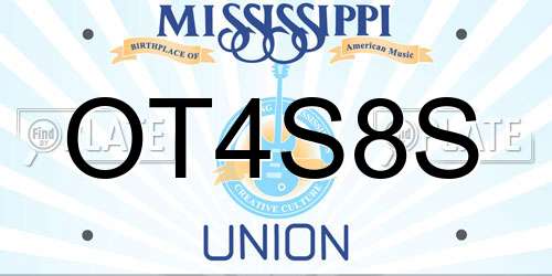 OT4S8S Mississippi License Plate