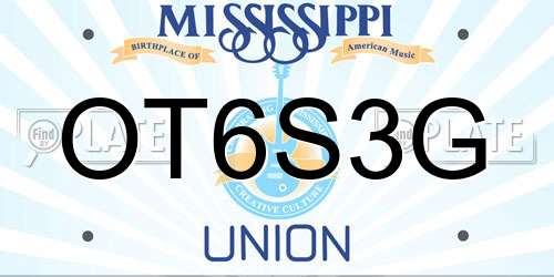 OT6S3G Mississippi License Plate