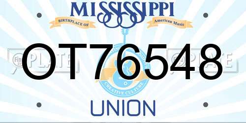 OT76548 Mississippi License Plate