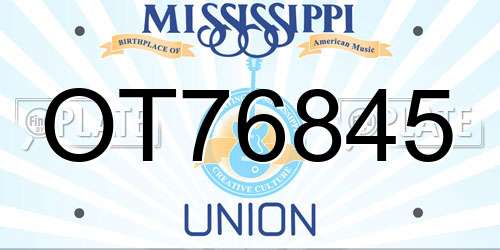 OT76845 Mississippi License Plate