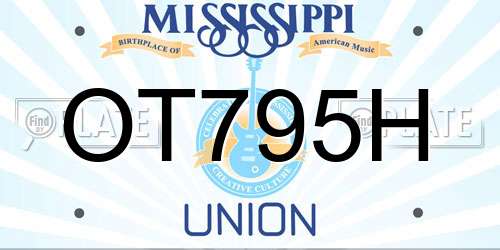 OT795H Mississippi License Plate