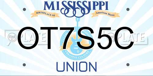 OT7S5C Mississippi License Plate