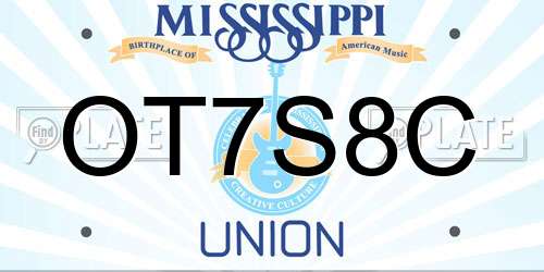 OT7S8C Mississippi License Plate