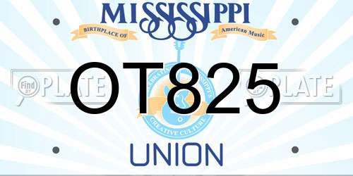 OT825 Mississippi License Plate