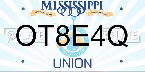 OT8E4Q Mississippi License Plate