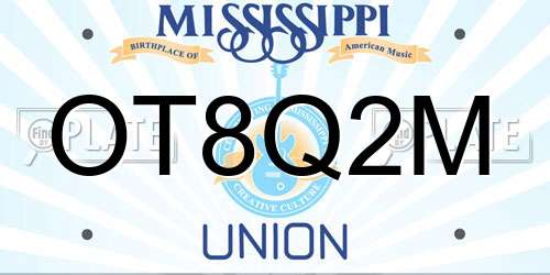 OT8Q2M Mississippi License Plate