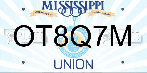 OT8Q7M Mississippi License Plate