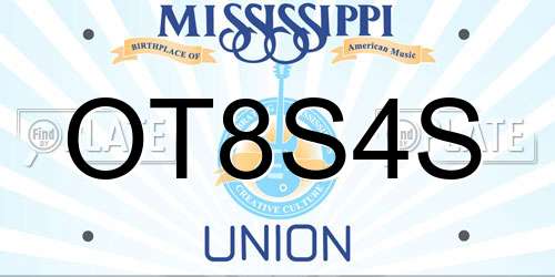 OT8S4S Mississippi License Plate