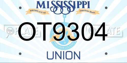 OT9304 Mississippi License Plate