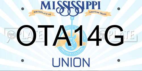 OTA14G Mississippi License Plate