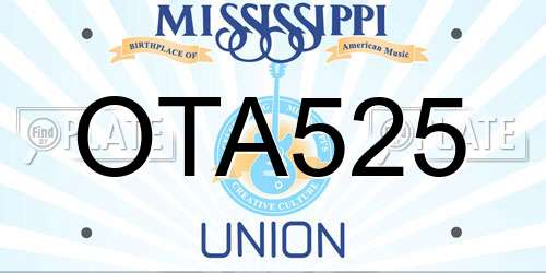 OTA525 Mississippi License Plate