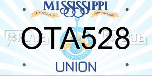 OTA528 Mississippi License Plate