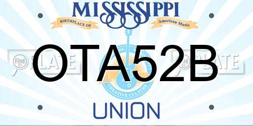 OTA52B Mississippi License Plate