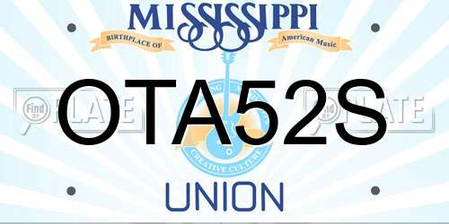OTA52S Mississippi License Plate