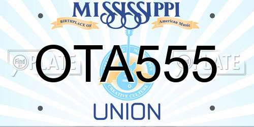 OTA555 Mississippi License Plate