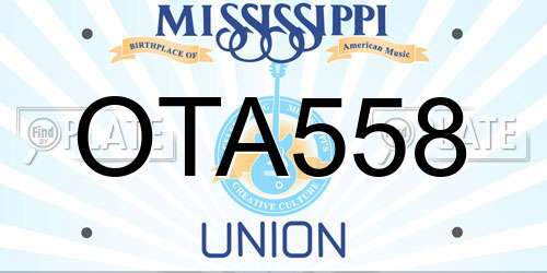 OTA558 Mississippi License Plate