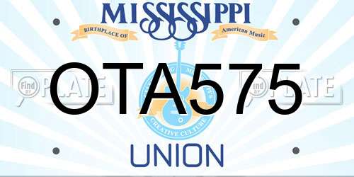 OTA575 Mississippi License Plate