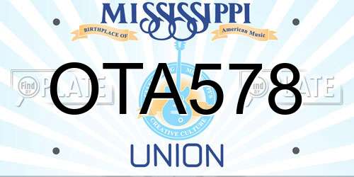 OTA578 Mississippi License Plate