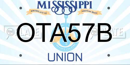 OTA57B Mississippi License Plate