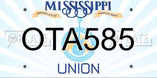 OTA585 Mississippi License Plate