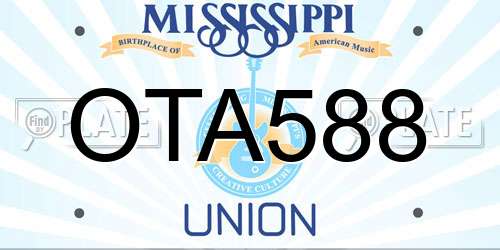 OTA588 Mississippi License Plate