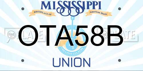 OTA58B Mississippi License Plate