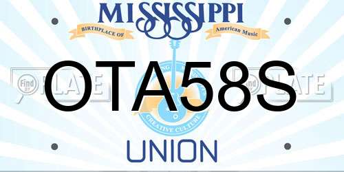 OTA58S Mississippi License Plate