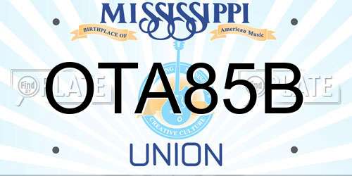 OTA85B Mississippi License Plate