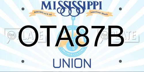 OTA87B Mississippi License Plate