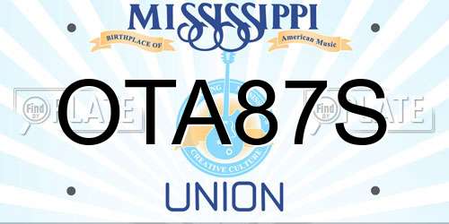 OTA87S Mississippi License Plate