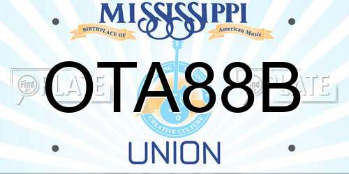 OTA88B Mississippi License Plate