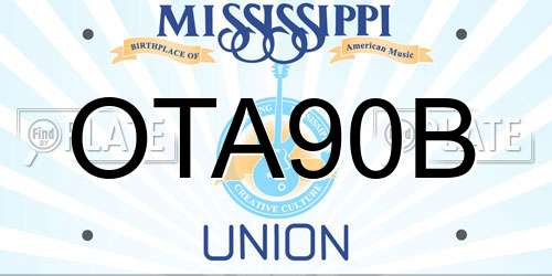 OTA90B Mississippi License Plate