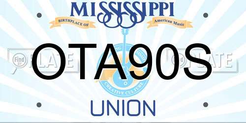 OTA90S Mississippi License Plate