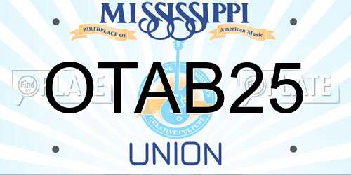 OTAB25 Mississippi License Plate