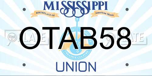 OTAB58 Mississippi License Plate