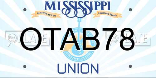 OTAB78 Mississippi License Plate