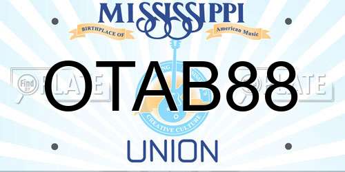 OTAB88 Mississippi License Plate