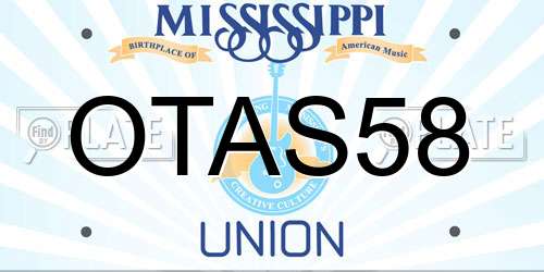 OTAS58 Mississippi License Plate