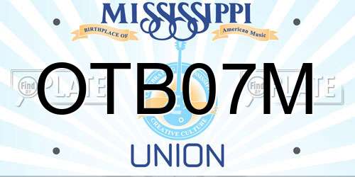 OTB07M Mississippi License Plate