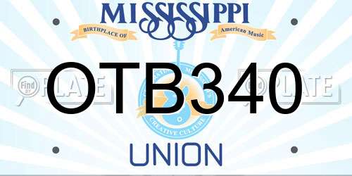 OTB340 Mississippi License Plate