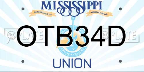 OTB34D Mississippi License Plate