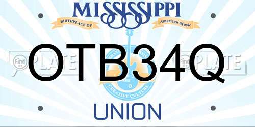 OTB34Q Mississippi License Plate