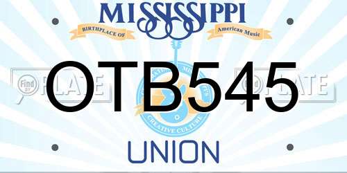 OTB545 Mississippi License Plate