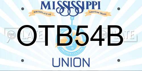 OTB54B Mississippi License Plate