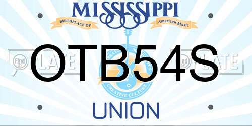 OTB54S Mississippi License Plate