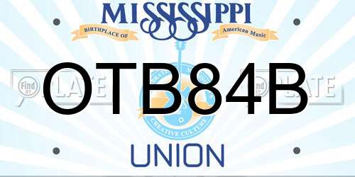 OTB84B Mississippi License Plate