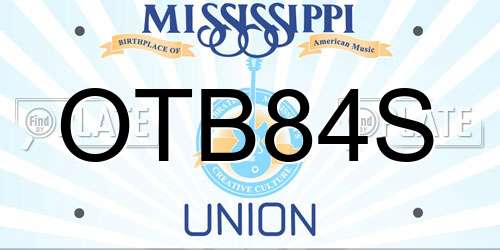 OTB84S Mississippi License Plate