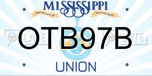 OTB97B Mississippi License Plate