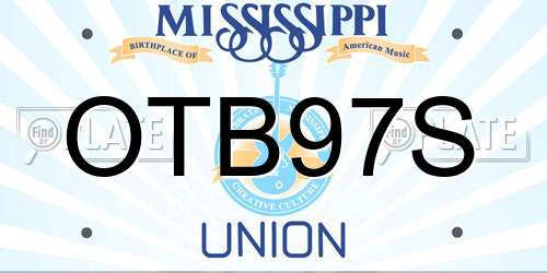 OTB97S Mississippi License Plate
